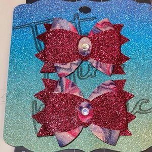 Tutu Girl Magic Peacock Hair-bow 2 pc